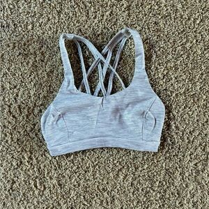Lululemon Free To Be Serene Sports Bra Style W2AL6S Ice Grey Alpine White Size 2